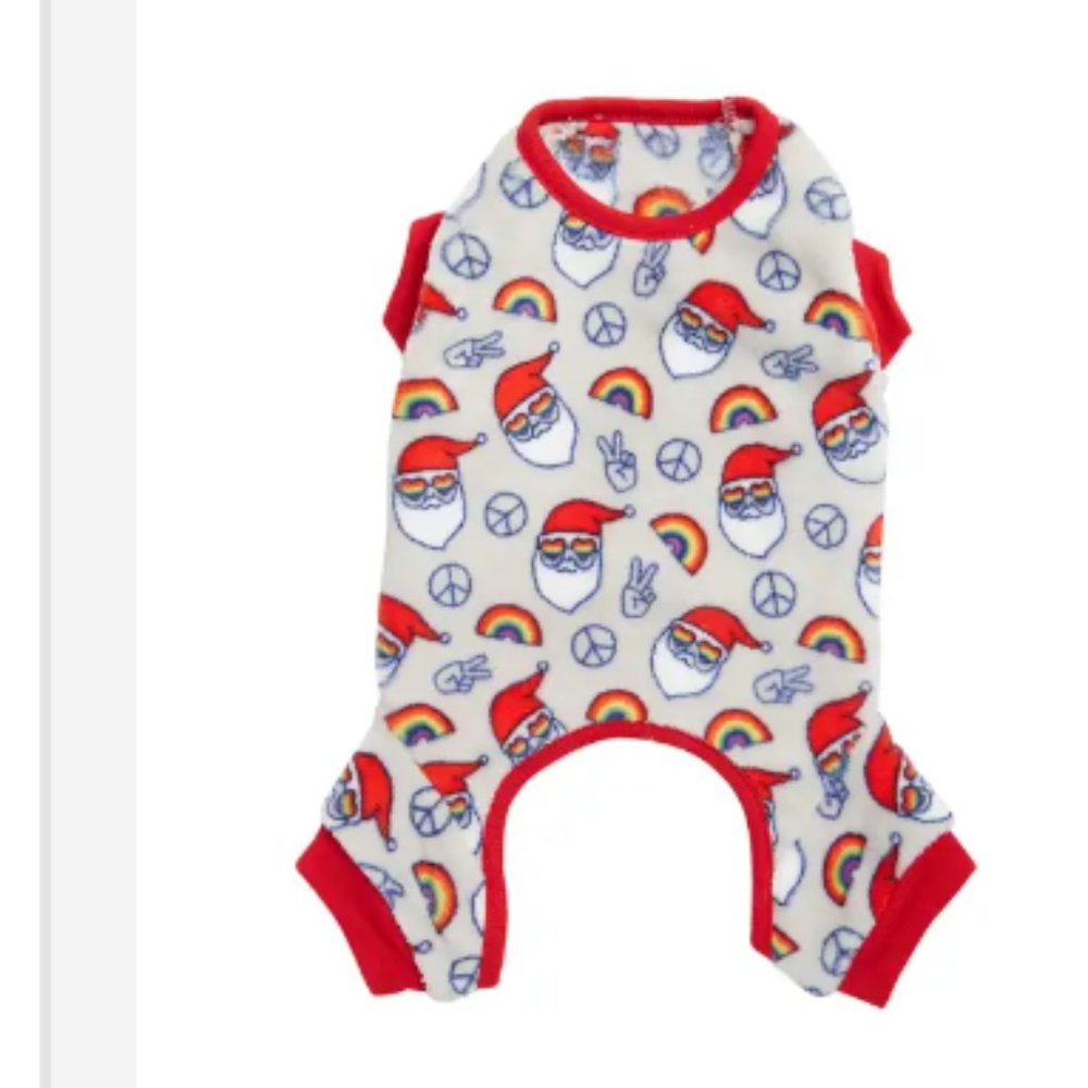 NWT HOTEL DOGGY Pride Santa Plush Dog Romper